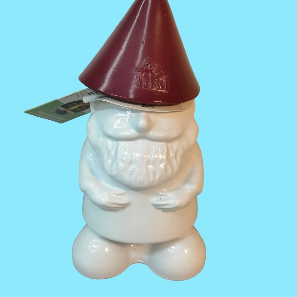 Tiki Table Torch Gnome White Ceramic Red Hat Mosquito Repellent Bite fighter